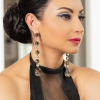 Cleo Sable Black Crystal Teardrop Earrings, Gold Metal 5cm Earrings - Image 30