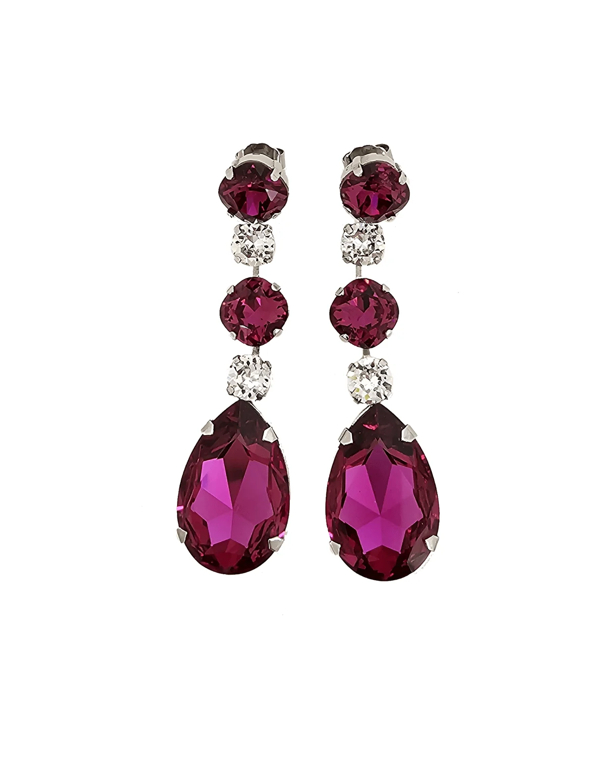 Astor Magenta Pink Chandelier Crystal Earrings, 8cm Long Earrings