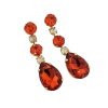 Astor Orange and Gold Crystal Chandelier Earrings, 8cm long, Gold Metal, Bridesmaids Earrings - Image 5
