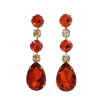 Astor Orange and Gold Crystal Chandelier Earrings, 8cm long, Gold Metal, Bridesmaids Earrings