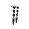 Chelsea Black Crystal Marquise Chandelier Earrings Rhodium Metal, 8cm Long - Image 3