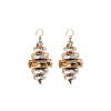 Martini Swings Gold Clear Crystal Baguette Earring, Gold Metal 6cm long, Diamond Shape