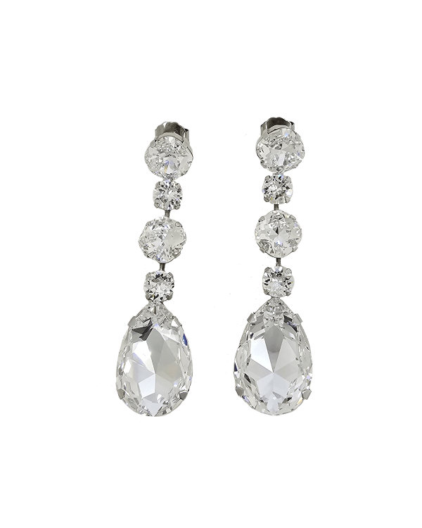 Astor Clear Chandelier Crystal Earrings, 8cm Long Silver Earrings