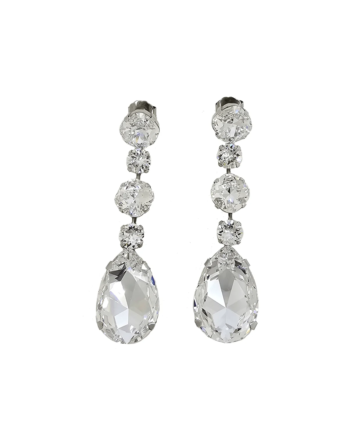 Astor Clear Chandelier Crystal Earrings, 8cm Long Silver Earrings