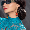Cleo Sable Black Crystal Teardrop Earrings, Gold Metal 5cm Earrings - Image 43