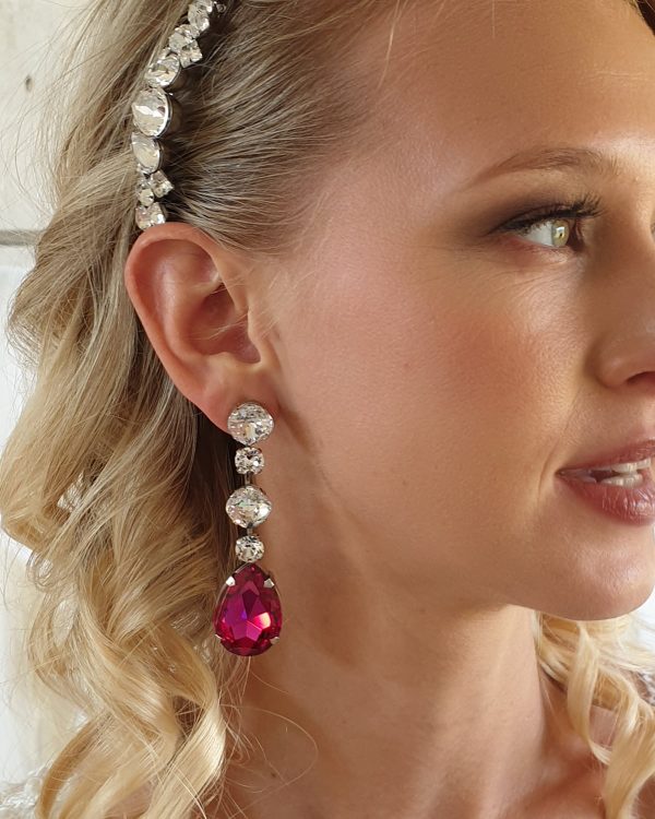Stealing Kisses Crystal Large Teardrop Earrings - Image 12