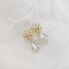 Lace Dreams Clear Crystal Teardrop Bridal Earring, Gold Metal 4cm long - Image 3