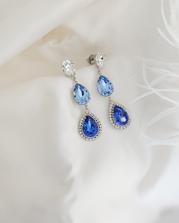 Parisian Gold Crystal Marquise Bridal Earring, Gold Metal 5cm long - Image 22