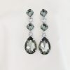 Astor Lava Grey Chandelier Crystal Earrings, 8cm Long Earrings - Image 3