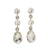 Astor Clear Crystal Teardrop Chandelier Earrings Rhodium Metal, 8cm Long