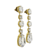 Astor Clear Crystal Teardrop Chandelier Earrings Rhodium Metal, 8cm Long - Image 3