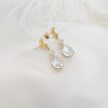 Stealing Kisses Clear Crystal Teardrop Bridal Earring, Gold Metal 5cm long - Image 3