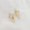 Parisian Gold Crystal Marquise Earring, Gold Metal 5cm long - Image 5