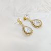 Milan Clear Crystal Teardrop Bridal Earrings, 4cm Long, Gold Metal - Image 4