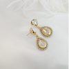 Milan Clear Gold Crystal Teardrop Bridal Earrings, 4cm Long, Gold Metal - Image 3