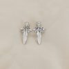 Parisian Crystal Marquise Bridal Earring, Rhodium Metal 5cm long - Image 5