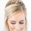 Whispers Crystal Scroll Hairpiece Petite, Rhodium Metal, 9cm Wide - Image 2
