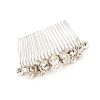 Stealing Kisses Crystal Hair Comb, Rhodium Metal 10cm Wide