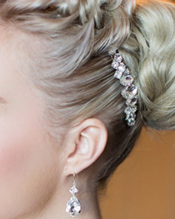 Stealing Kisses Crystal Hair Comb, Gold Metal 10cm Wide - Image 2