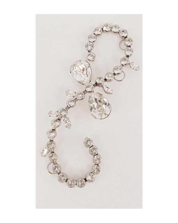 Whispers Crystal Scroll Hairpiece Petite, Rhodium Metal, 9cm Wide - Image 3