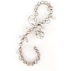 Whispers Crystal Scroll Hairpiece Petite, Rhodium Metal, 9cm Wide
