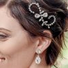 Whispers Crystal Scroll Hairpiece Petite, Rhodium Metal, 9cm Wide - Image 4