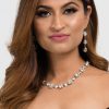 Halo Necklace Clear Crystals, Rhodium Metal