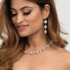 Halo Necklace Clear Crystals, Rhodium Metal - Image 2