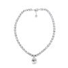 Stealing Kisses Crystal Teardrop Necklace Petite, Rhodium