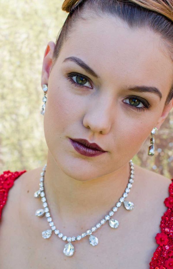 Stealing Kisses Bridal Crystal Teardrop Necklace Grande, Rhodium - Image 4