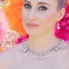 Moonlight Romance Crystal Scallop Bridal Necklace, Rhodium - Image 5
