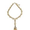 Halo Crystal Necklace Grand Gold Crystals, Pendant 8cm long, Gold Metal