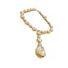Halo Crystal Necklace Grand Gold Crystals, Pendant 8cm long, Gold Metal - Image 3