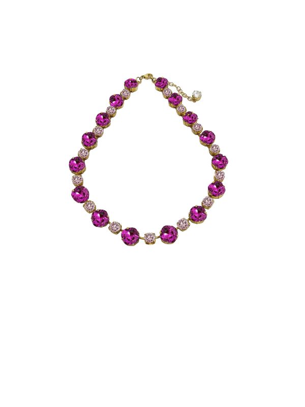 Halo Bridal Necklace Gold Crystals, Gold Metal - Image 6