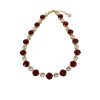 Halo Crystal Necklace Red and Clear Crystals, Gold Metal - Image 15
