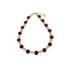 Halo Crystal Necklace Red and Clear Crystals, Gold Metal - Image 4