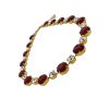 Halo Crystal Necklace Red and Clear Crystals, Gold Metal - Image 16