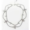 Moonlight Romance Crystal Scallop Bridal Necklace, Rhodium
