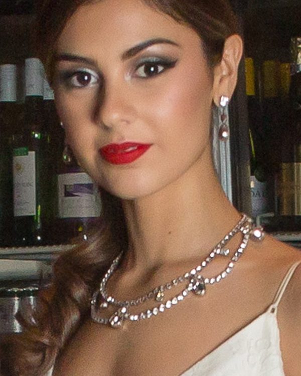 Moonlight Romance Crystal Scallop Bridal Necklace, Rhodium - Image 4