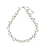 Halo Bridal Necklace Clear Crystals, Rhodium Metal
