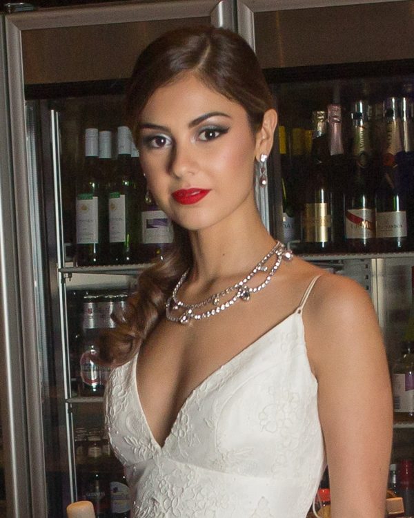 Moonlight Romance Crystal Scallop Bridal Necklace, Rhodium - Image 2