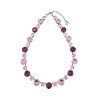 Halo Crystal Necklace Red and Clear Crystals, Gold Metal - Image 7
