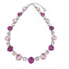 Halo Crystal Necklace Red and Clear Crystals, Gold Metal - Image 8