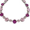 Halo Crystal Necklace Red and Clear Crystals, Gold Metal - Image 10