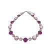 Halo Crystal Necklace Red and Clear Crystals, Gold Metal - Image 11