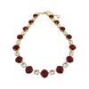 Halo Crystal Necklace Red and Clear Crystals, Gold Metal - Image 6