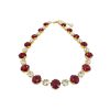 Halo Crystal Necklace Red and Clear Crystals, Gold Metal - Image 3