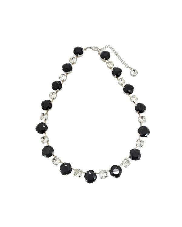 Halo Crystal Necklace Red and Clear Crystals, Gold Metal - Image 12