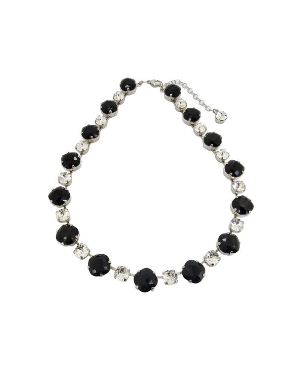 Halo Crystal Necklace Red and Clear Crystals, Gold Metal - Image 13