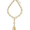 Halo Crystal Necklace Grand Gold Crystals, Pendant 8cm long, Gold Metal - Image 6